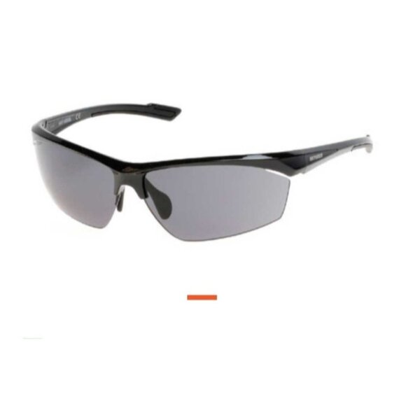 Harley-Davidson Men's Semi-Rimless Sunglasses Shiny Black Frame & Smoke Lens - Picture 1 of 14